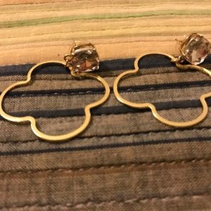 gold/faux diamond hoop earrings